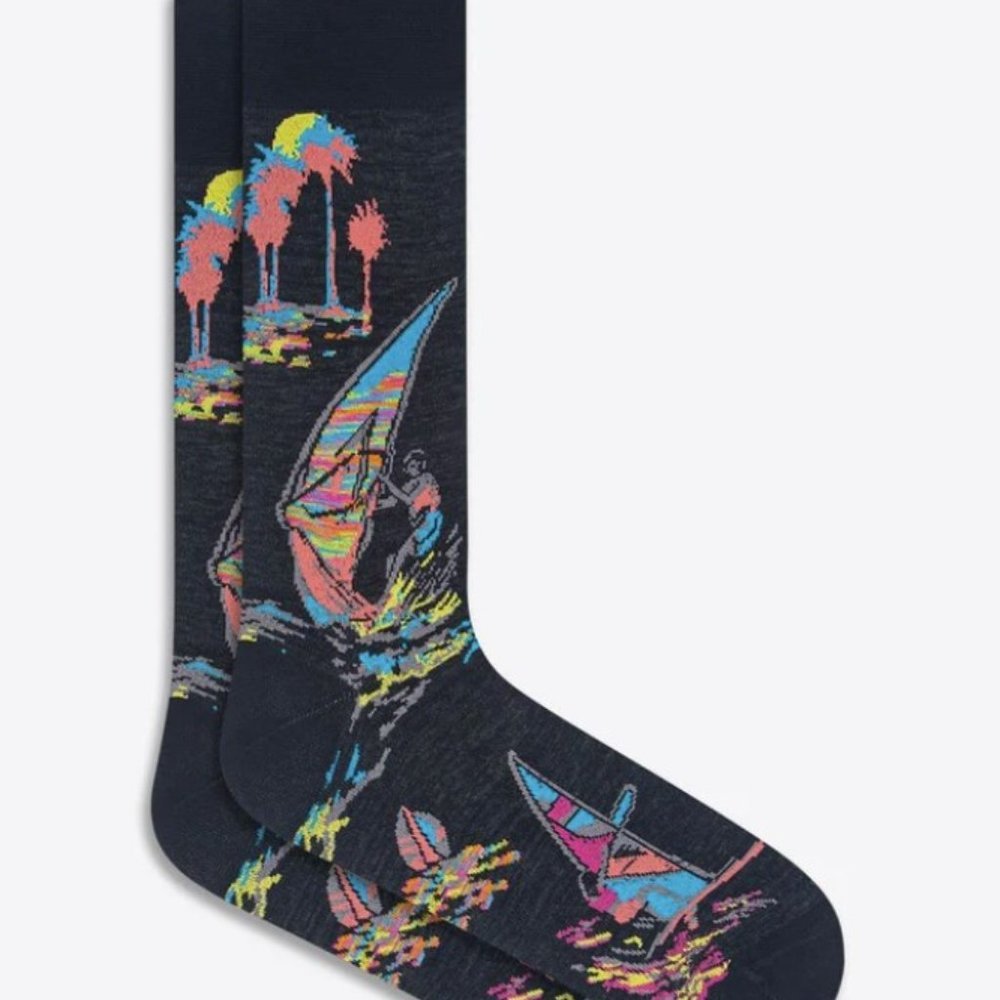 Bugatchi Mercerized Cotton Windsurf Socks ~  Made in Italy